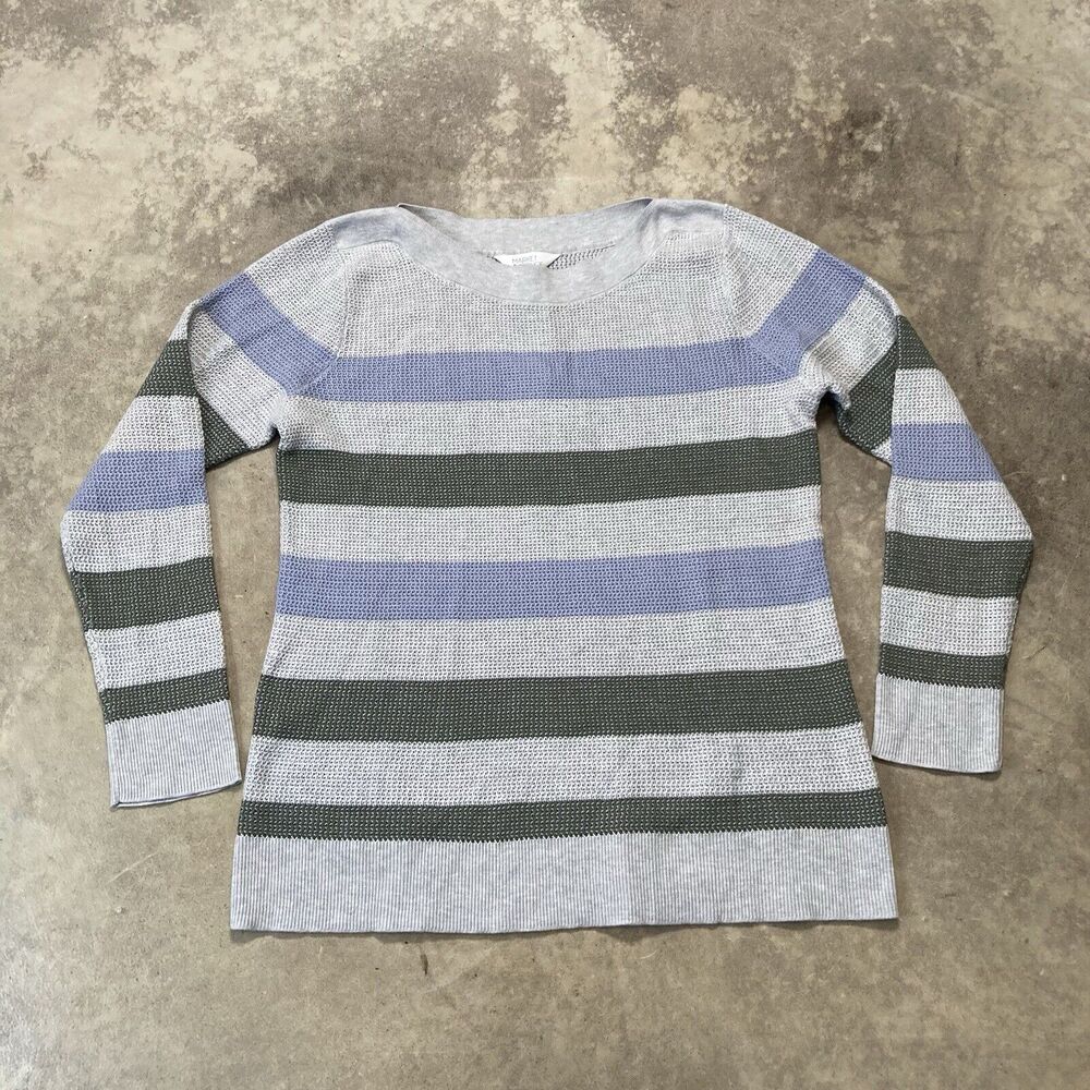 Market & Spruce Stitch Fix Sweater Womens‎ XL Tawnee Waffle Knit Stripe Gray